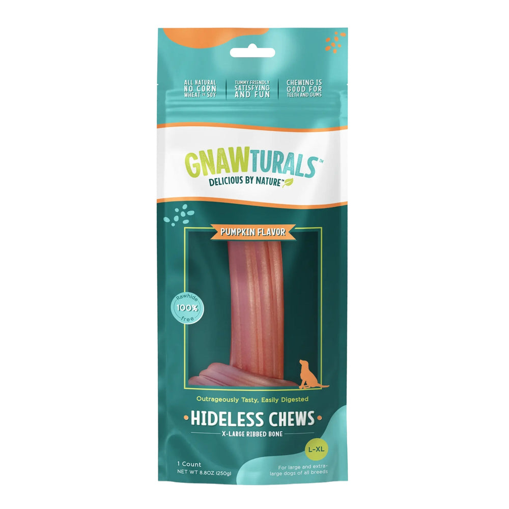 Gnawturals Hideless Chews Ribbed Bone Pumpkin XLarge for your Pet Dog with Pet Store X!