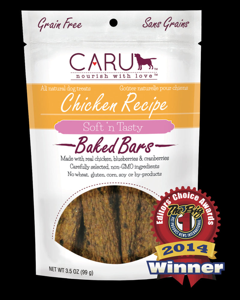 Caru Dog Natural Chicken Recipe Bars 4oz for your Pet Dog with Pet Store X!