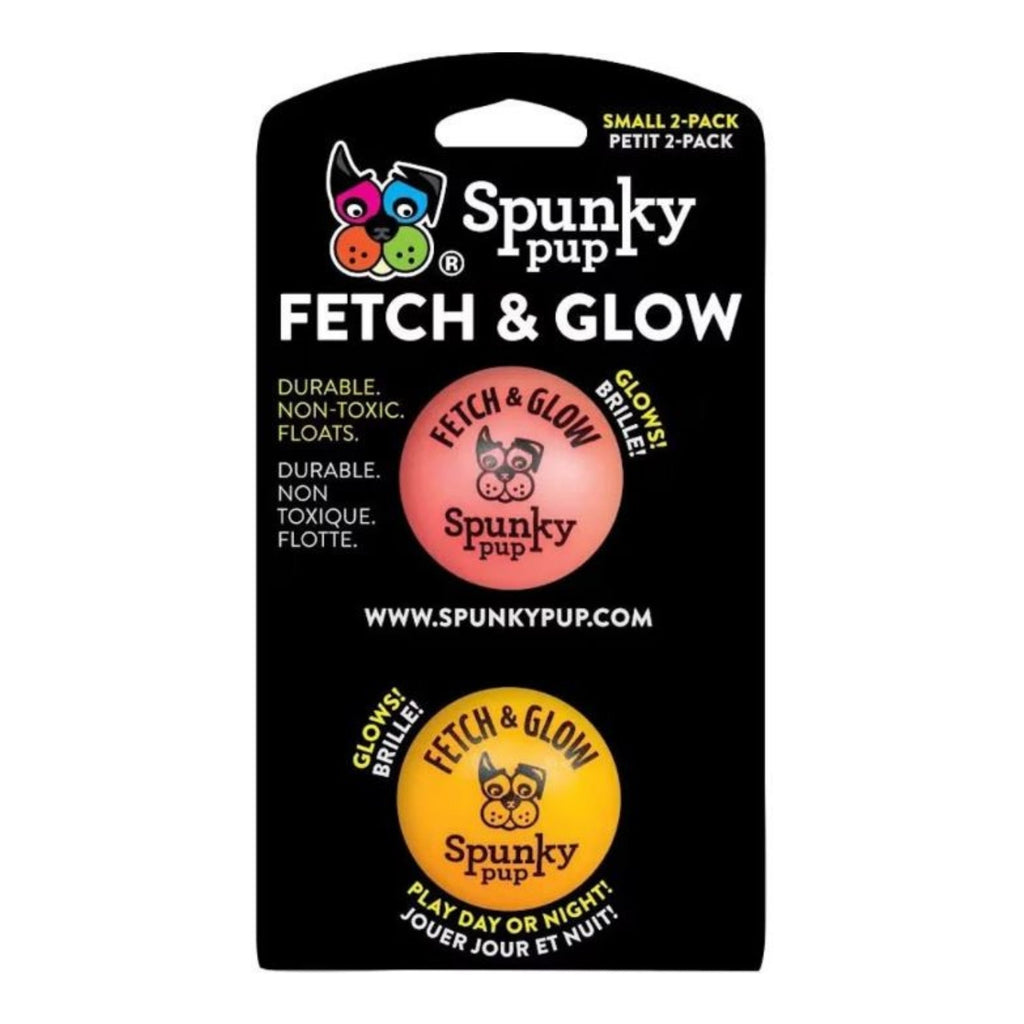 Spunkypup Fetch & Glow Glowing Fetch Ball Toy Small