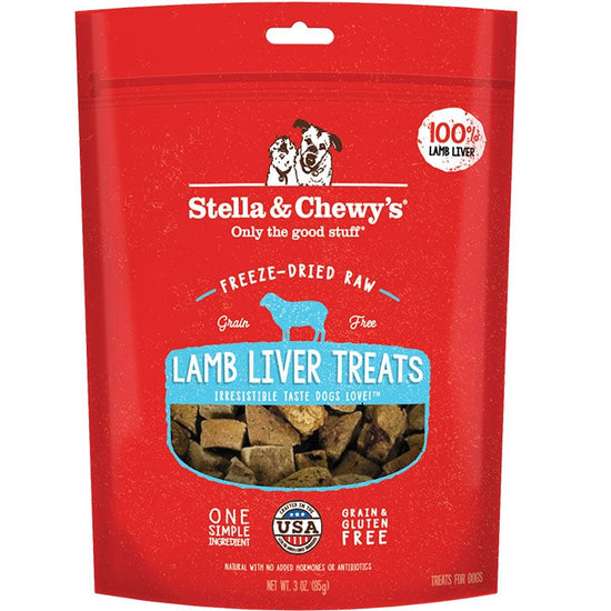 Stella And Chewys Dog Freeze-Dried Treat Lamb Liver 3oz for your Pet Dog with Pet Store X!