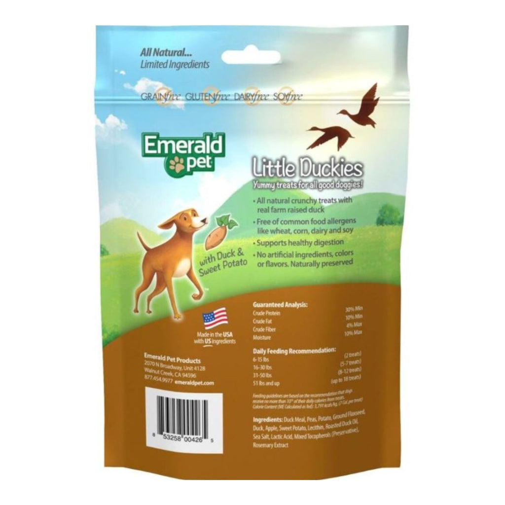 Emerald Pet Little Duckies Grain Free Dog Treats Duck/Sweet Potato 5oz.