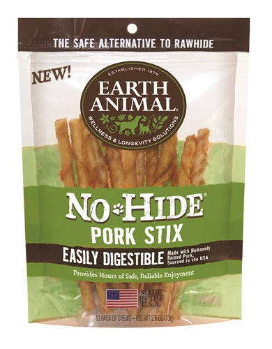 Earth Animal Nohide Pork Stix 10 Pk for your Pet Dog with Pet Store X!