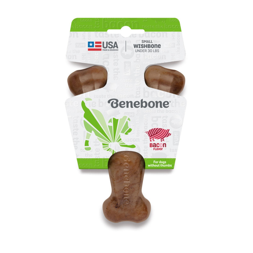 Benebone Wishbone Durable Dog Chew Toy Bacon, 1ea/SM for your Pet Dog with Pet Store X.