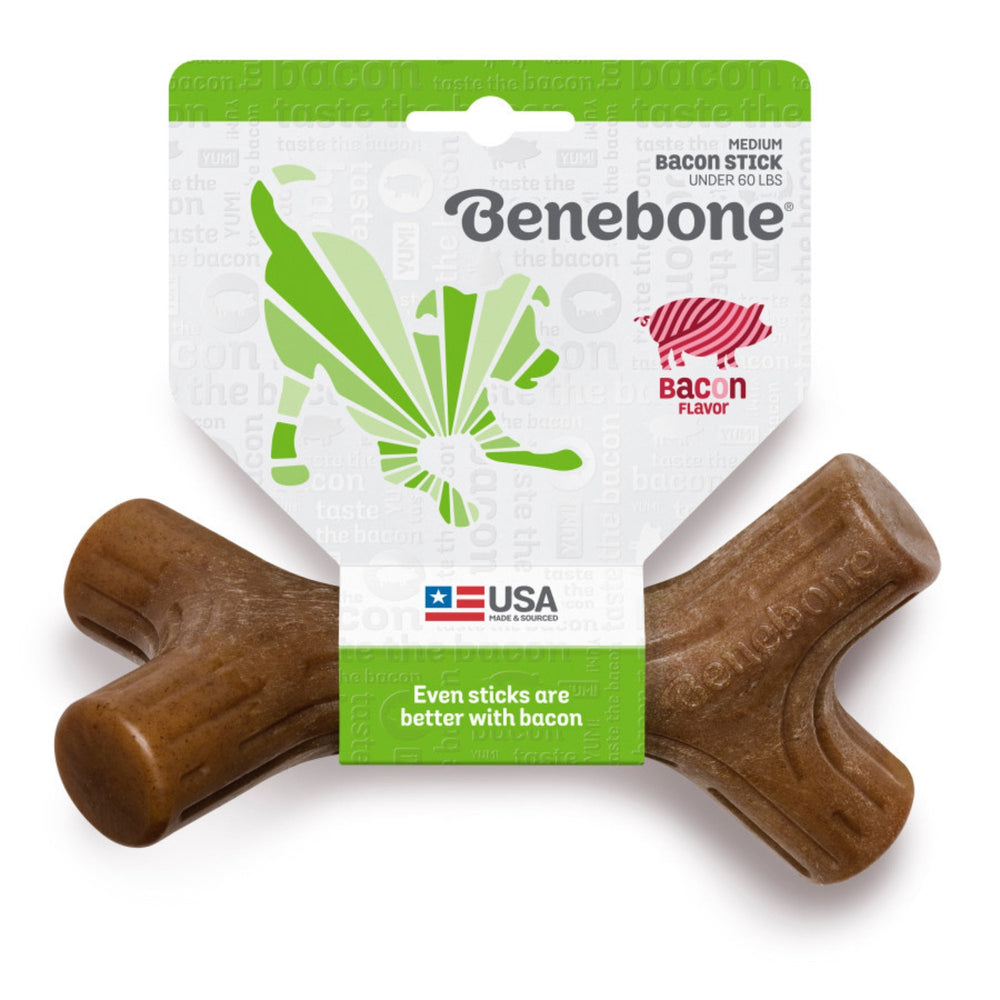 Benebone Stick Durable Dog Chew Toy Bacon, 1ea/MD for your Pet Dog with Pet Store X.