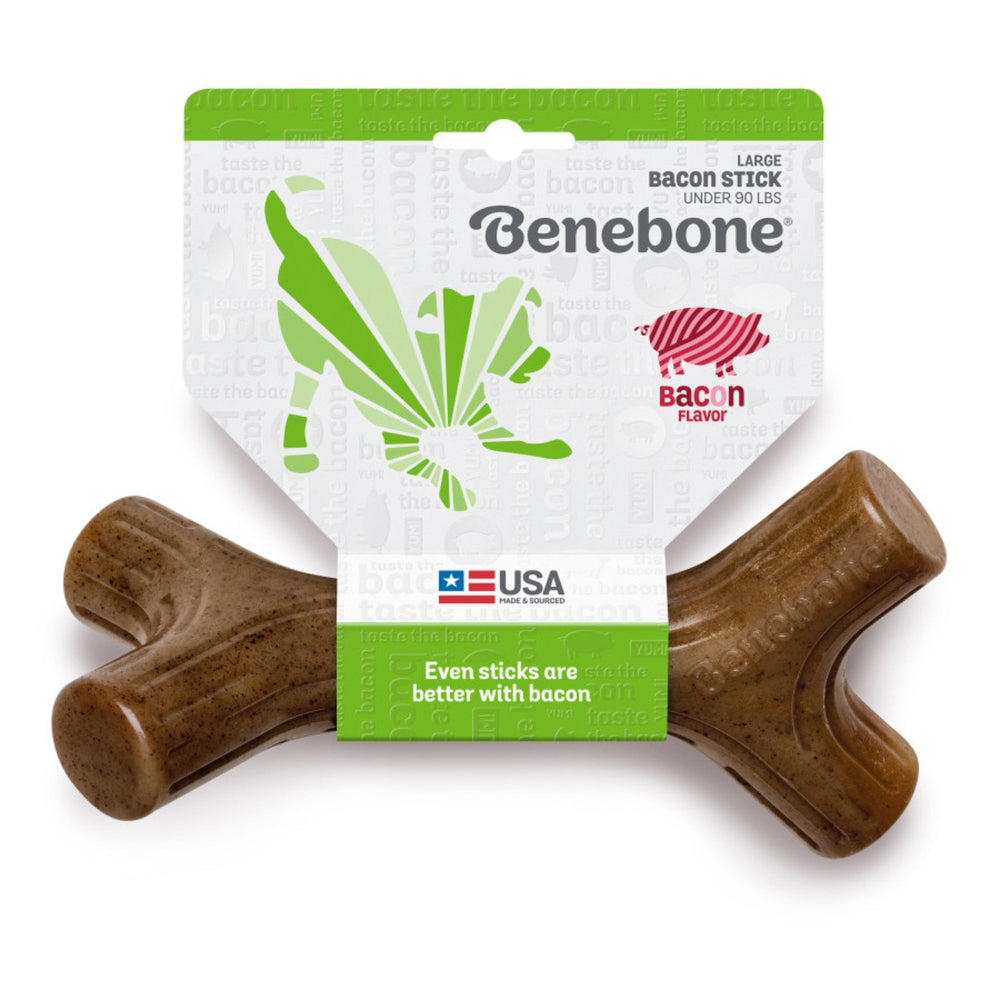 Benebone Stick Durable Dog Chew Toy Bacon, 1ea/LG for your Pet Dog with Pet Store X.