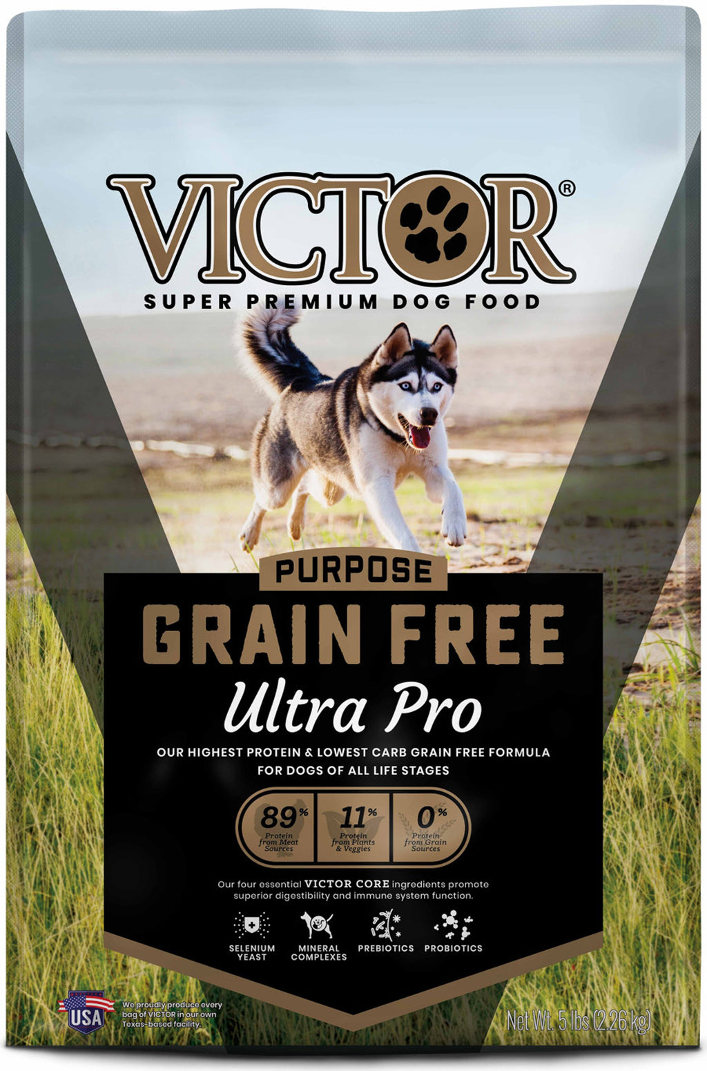 Victor Super Premium Dog Food Purpose Grain Free Ultra Pro Dry Dog Food Beef & Chicken 1ea/5 lb