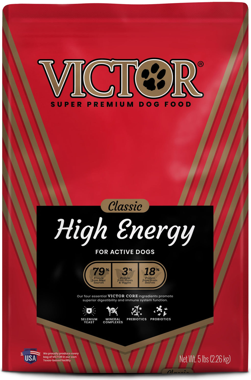 Victor Super Premium Dog Food Classic High Energy Dry Dog Food Beef 1ea/5 lb