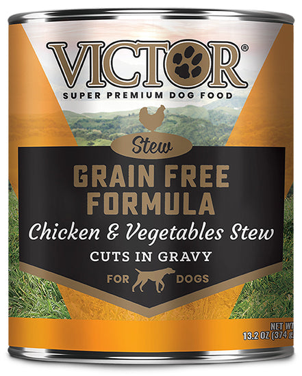 Victor Super Premium Dog Food Grain Free Wet Dog Food Chicken & Vegetable in gravy 132oz (Case of 12) for your Pet Dog with Pet Store X!