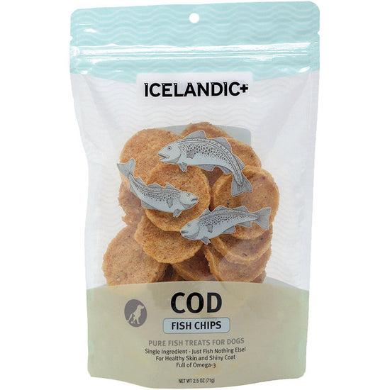 Icelandic  Fish Treat - Cod Fish Chips Single Bag for your Pet Dog with Pet Store X!