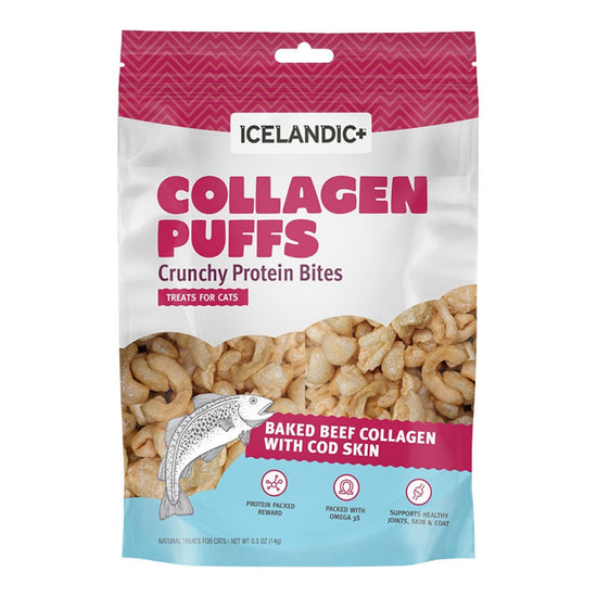 Icelandic Cat Beef Collagen Puffs With Fish 05oz for your Pet Dog with Pet Store X!