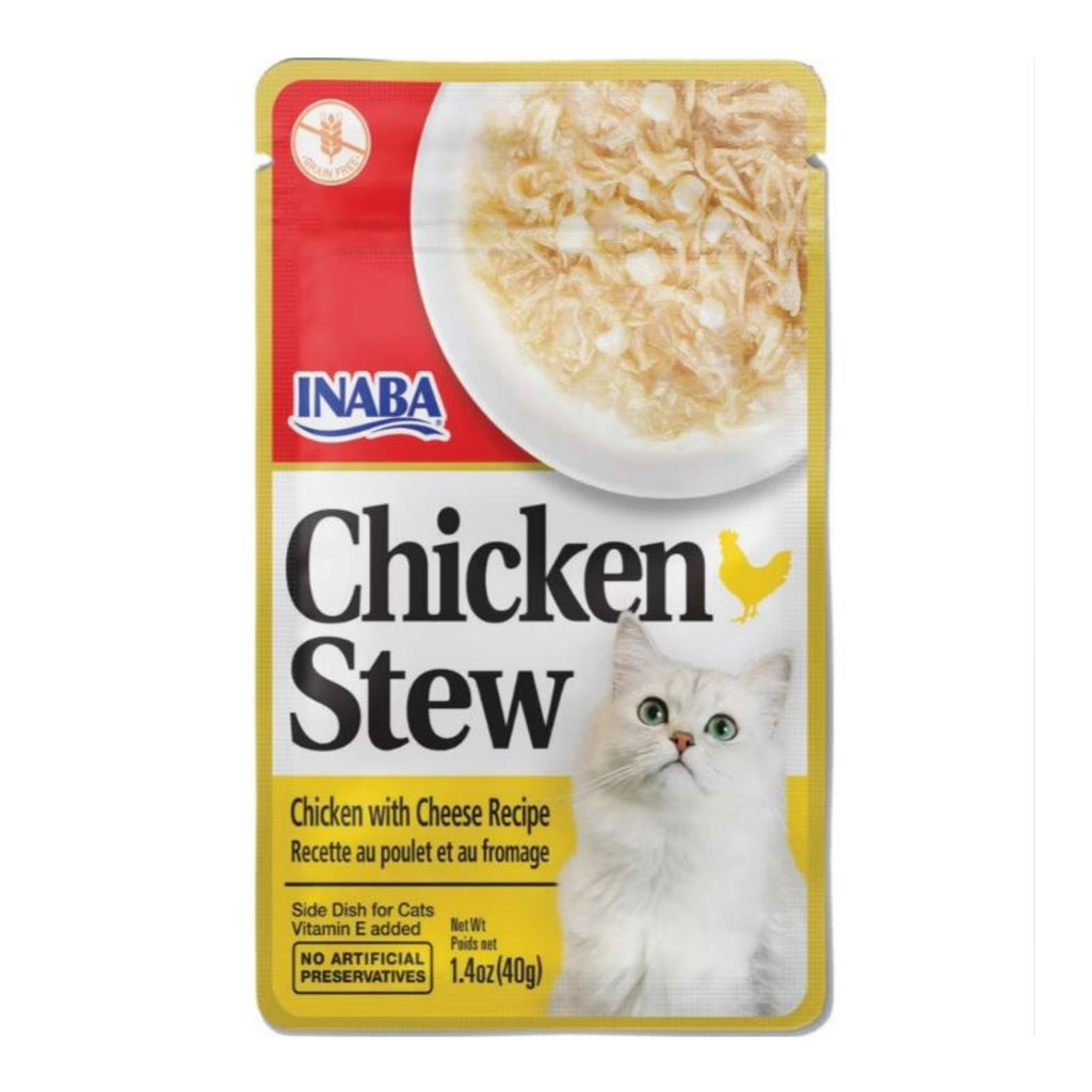 Inaba Chicken Stew Side Dish For Cats Chicken/Cheese 1.76oz. (Case of 8)