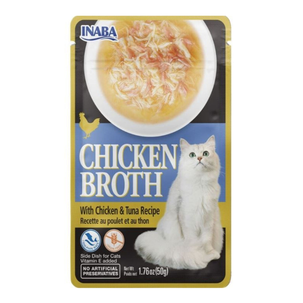 Inaba Chicken Broth Side Dish For Cats Chicken/Tuna 1.76oz. (Case of 8)