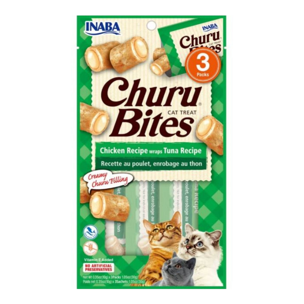 Inaba Churu Bites Cat Treats Tuna .35oz.-3 Pk (Case of 6)