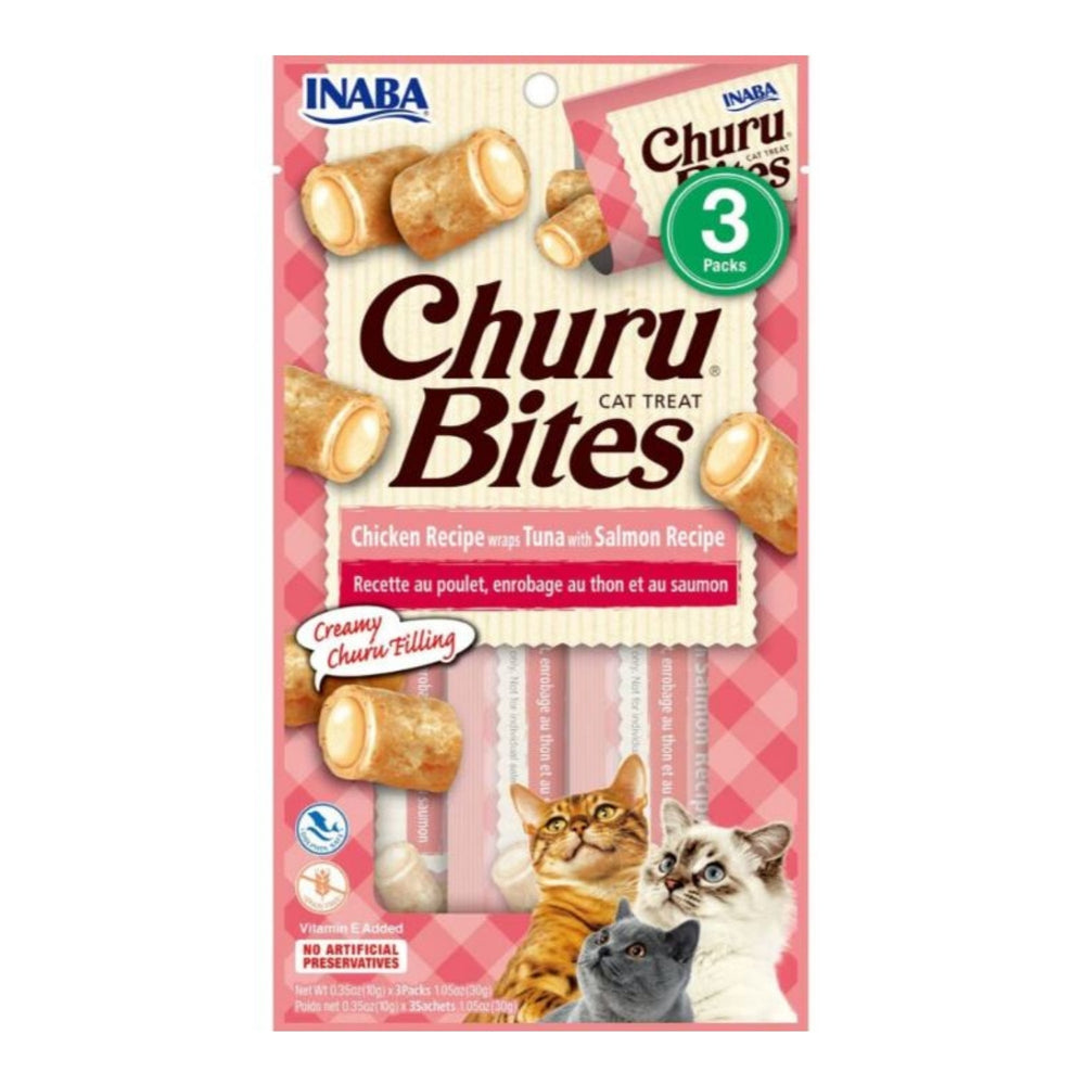 Inaba Churu Bites Cat Treats Tuna/Salmon .35oz.-3 Pk