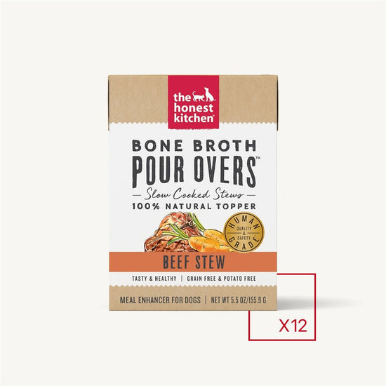 The Honest Kitchen Dog Pour Bone Broth Beef 55oz (Case of 12) for your Pet Dog with Pet Store X!