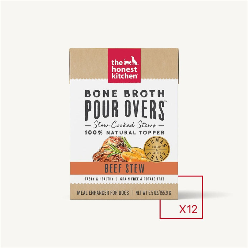 The Honest Kitchen Dog Pour Bone Broth Beef 55oz (Case of 12) for your Pet Dog with Pet Store X!