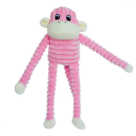 ZippyPaws Spencer the Crinkle Monkey Dog Toy Pink 1ea/SM for your Pet Dog with Pet Store X.