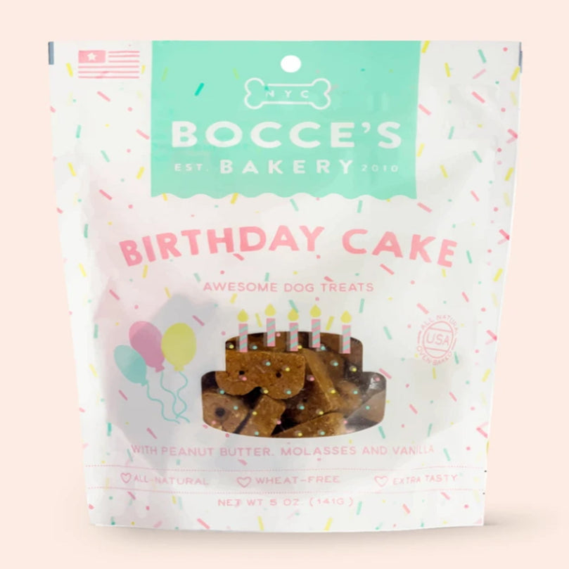 Bocce's Bakery Dog Birthday Cake Biscuits 5oz for your Pet Dog with Pet Store X!