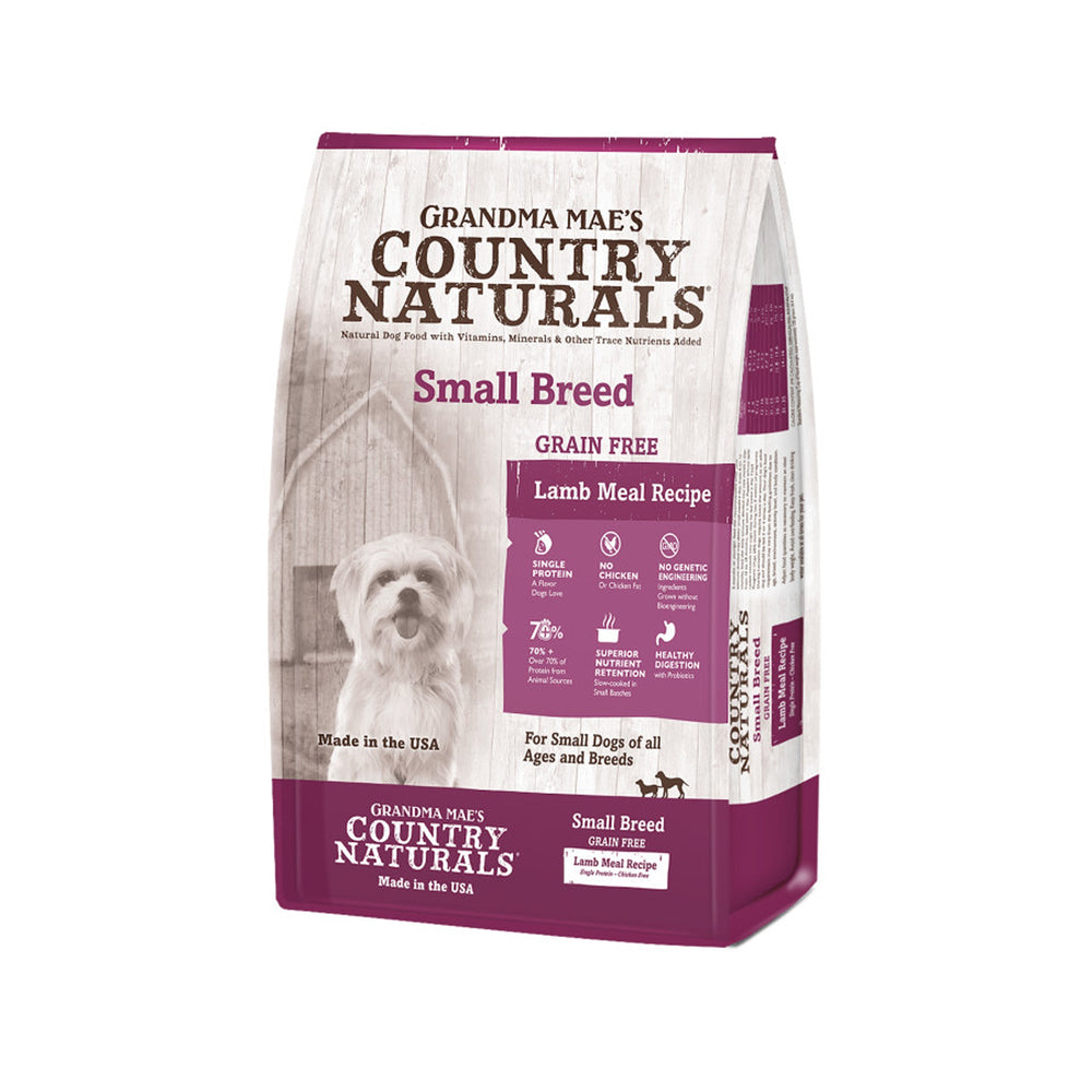 Grandma Mae's Country Naturals Grain Free LID Small Breed Dry Dog Food Lamb 1ea/4 lb for your Pet Dog with Pet Store X!