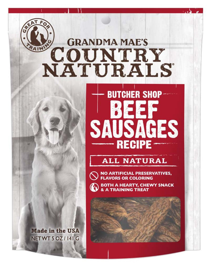 Grandma Mae's Country Naturals Grain Free Beef Sausages Dog Treats 1ea/5 oz for your Pet Dog with Pet Store X!