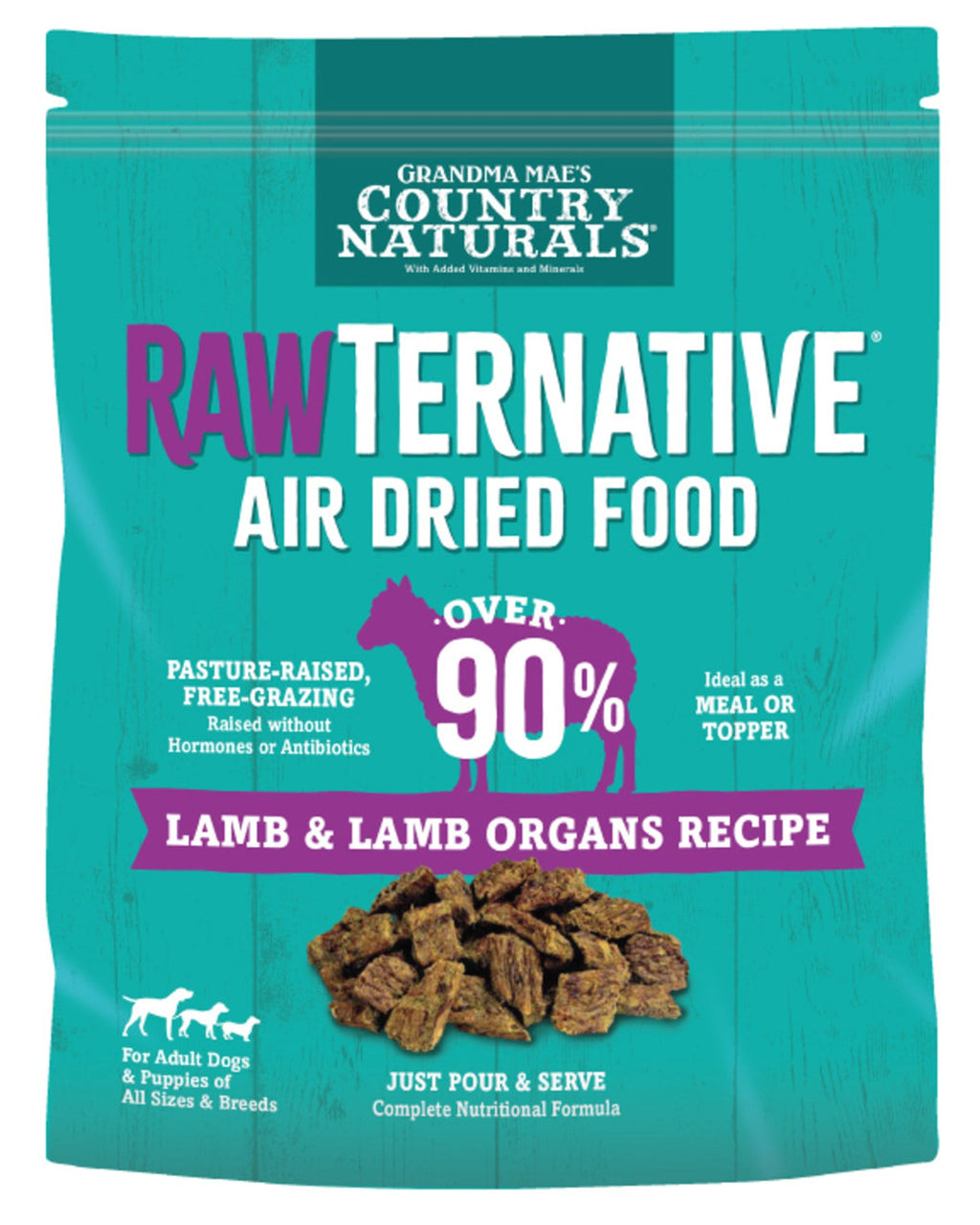 Grandma Mae's Country Naturals RawTernative Air Dried Dry Dog Food Lamb & Lamb Organs 1ea/5 oz for your Pet Dog with Pet Store X!