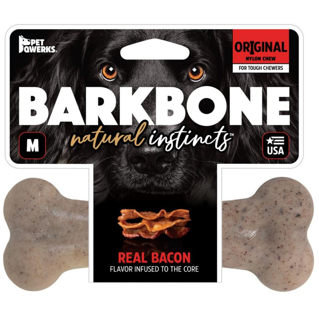 Pet Qwerks Barkbone Natural Instincts Original Nylon Dog Chew Bacon 1ea/MD for your Pet Dog with Pet Store X.