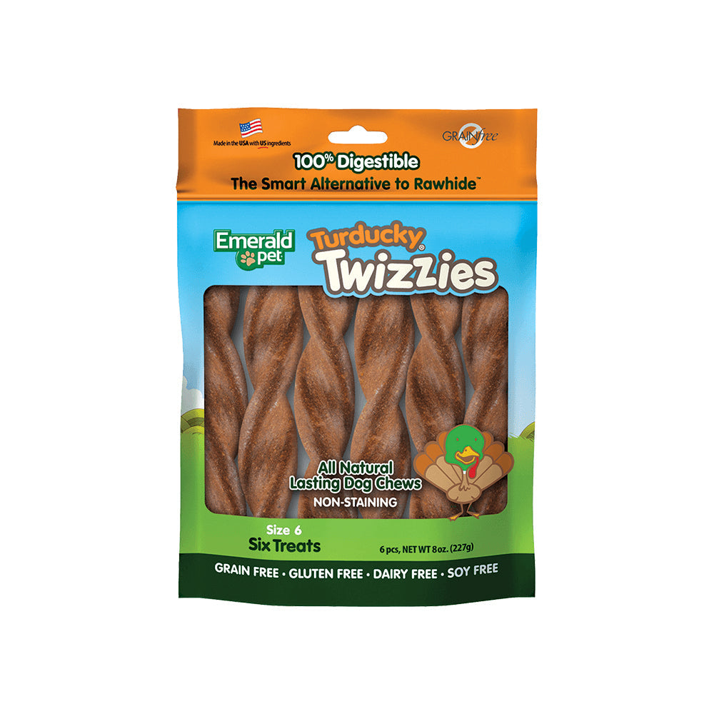 Emerald Pet Turducky Twizzies Dog Treat Turducky 1ea/6 in, 6 pk, 8 oz for your Pet Dog with Pet Store X!