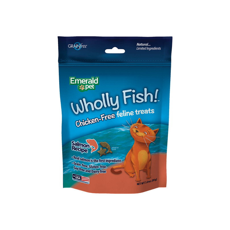 Emerald Pet Wholly Fish! Crunchy Cat Treats Salmon 1ea/3 oz for your Pet Cat with Pet Store X!