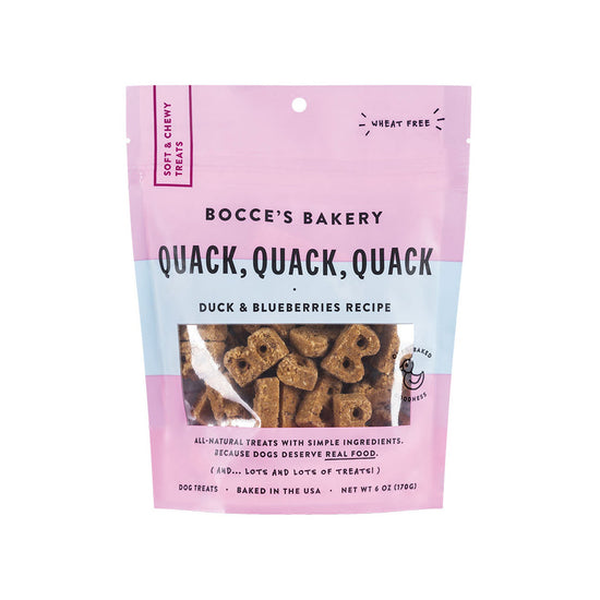 Bocces Bakery Dog Soft And Chewy Quack Quack 6oz for your Pet Dog with Pet Store X!