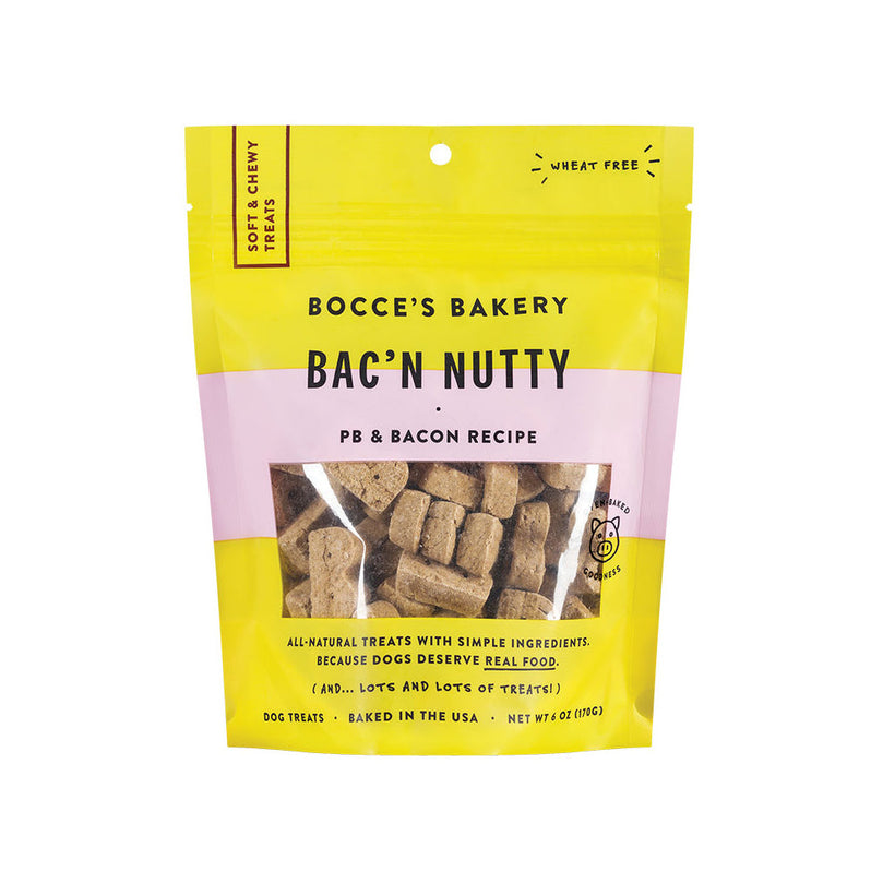 Bocces Bakery Dog Soft And Chewy Bacon Nutty 6oz for your Pet Dog with Pet Store X!