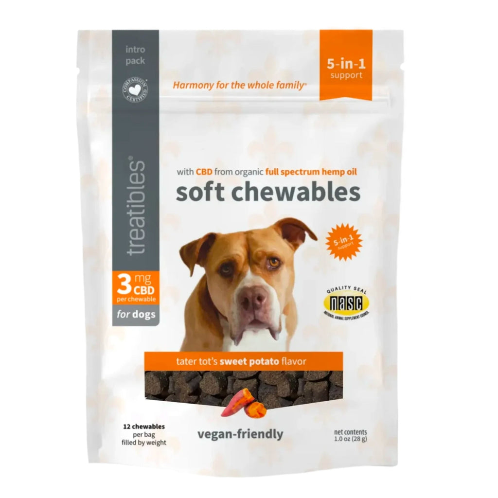 Treatibles Hemp Soft Chewables For Dogs Sweet Potato 12 Ct