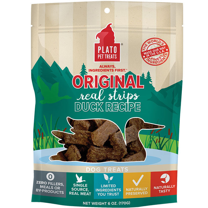 Plato Dog Treats Natural Duck Strips 6oz.