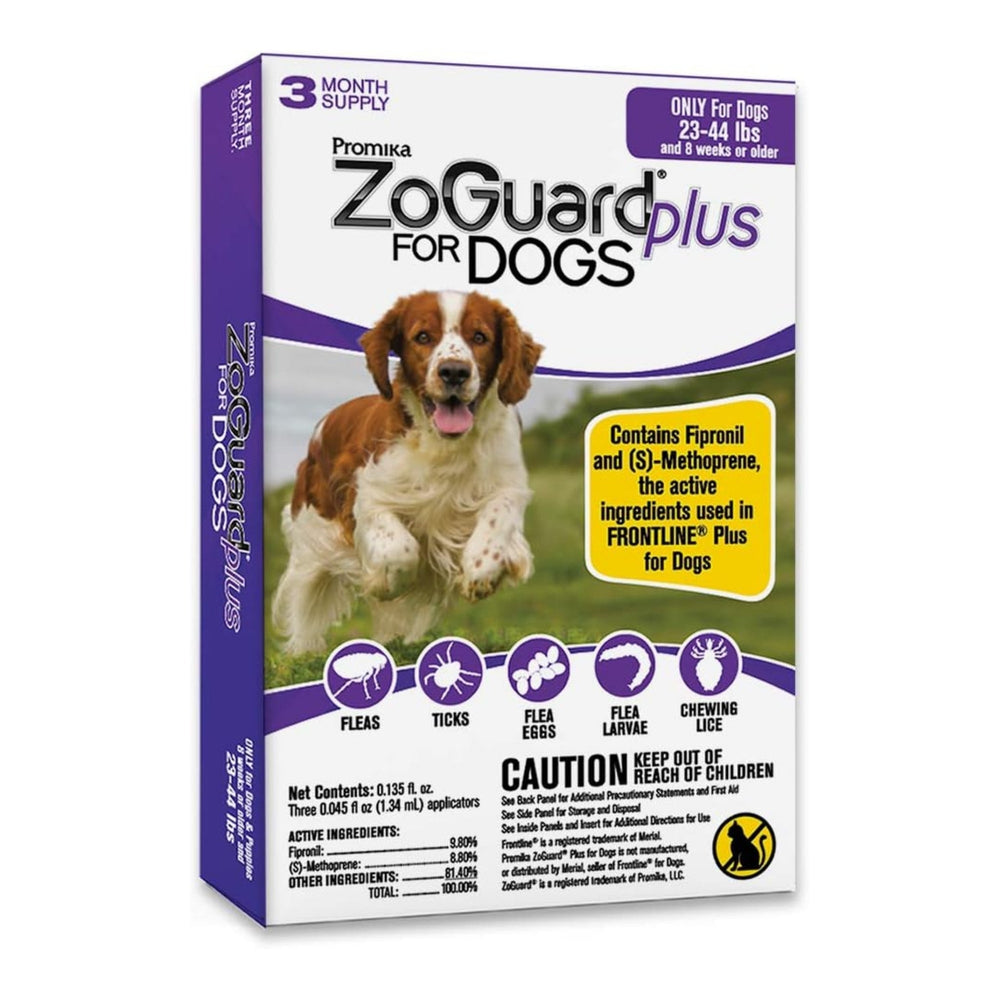 Zoguard Plus Spot-On For Dogs 23-44 Lb-3 Pk