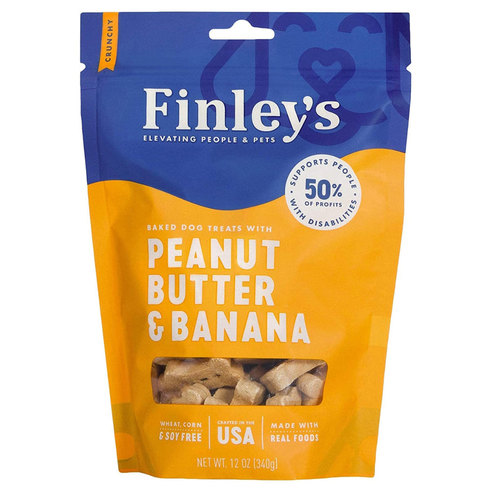 Finleys Dog Crunchy Biscuits Peanut Butter And Banana 12oz for your Pet Dog with Pet Store X!