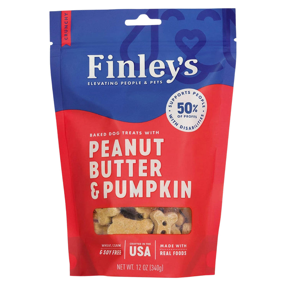 Finleys Dog Crunchy Biscuits Peanut Butter And Pumpkin 12oz for your Pet Dog with Pet Store X!