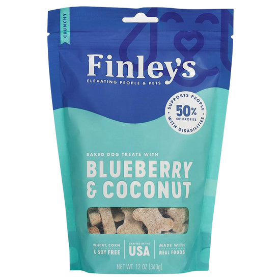 Finleys Dog Crunchy Biscuits Blueberry And Coconut 12oz for your Pet Dog with Pet Store X!