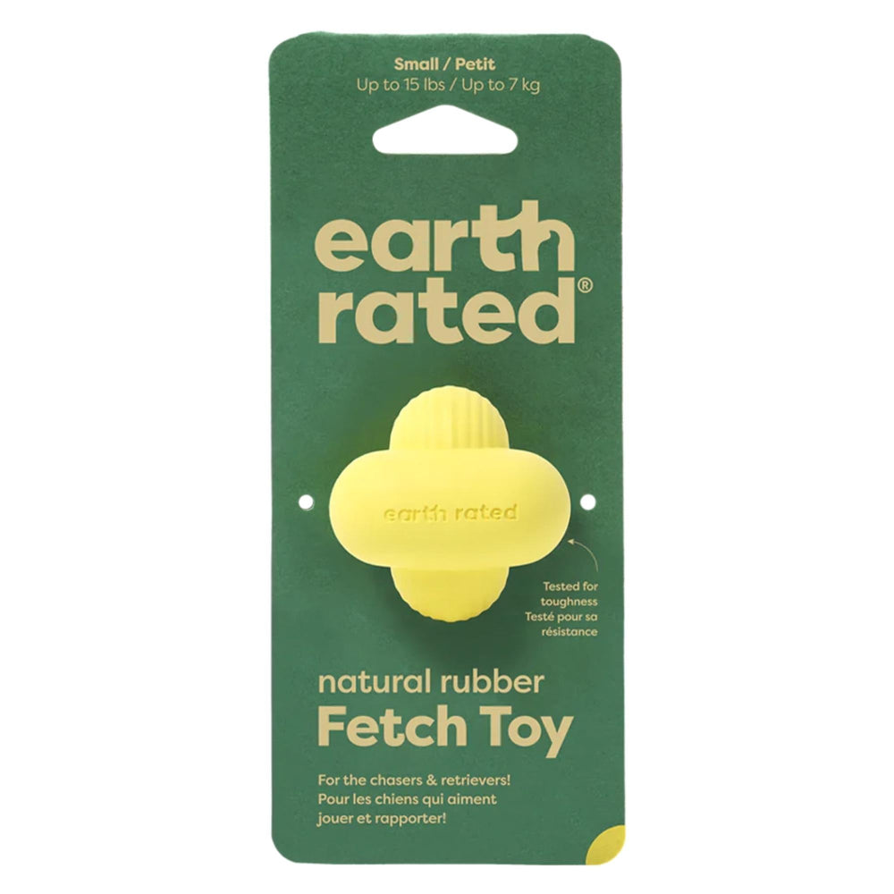 earth Rated Dog Fetch Toy Yellow Rubber Small for your Pet Dog with Pet Store X.