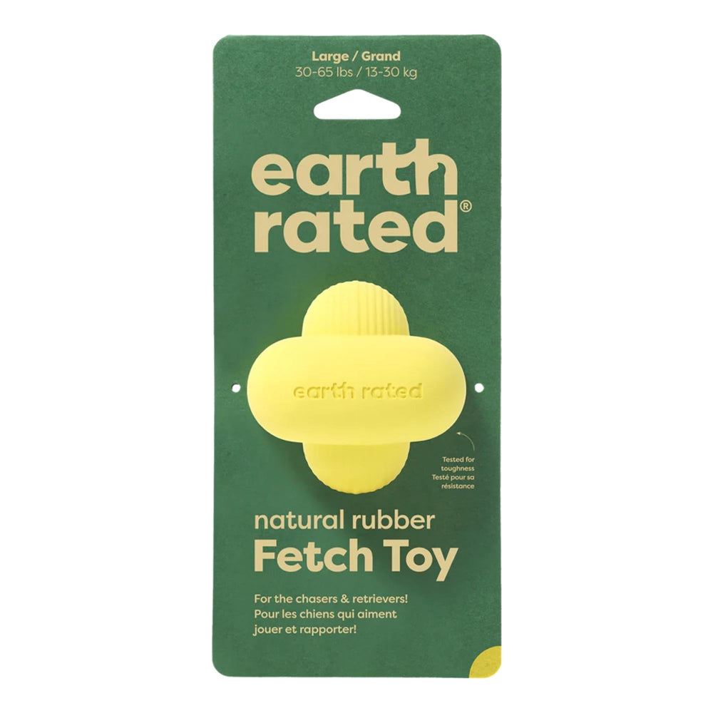 earth Rated Dog Fetch Toy Yellow Rubber Large for your Pet Dog with Pet Store X.