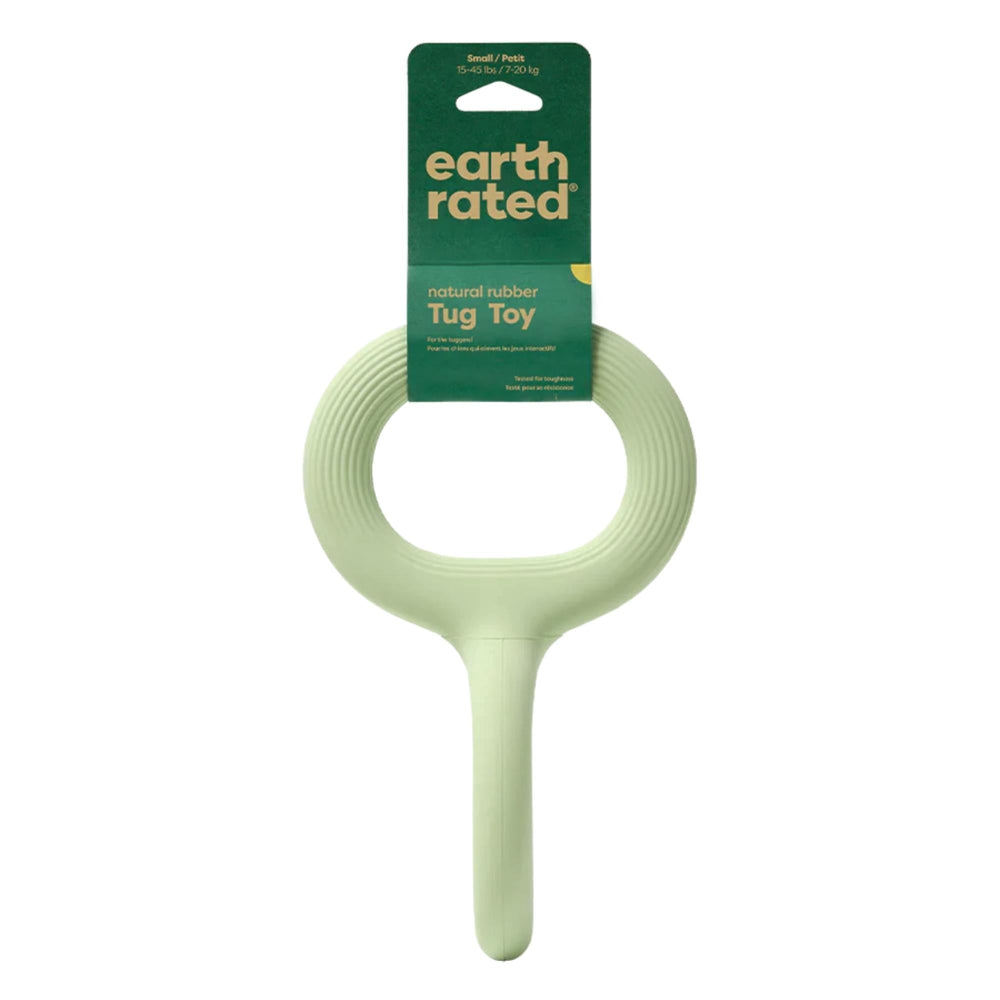 earth Rated Dog Tug Toy Green Rubber Small for your Pet Dog with Pet Store X.