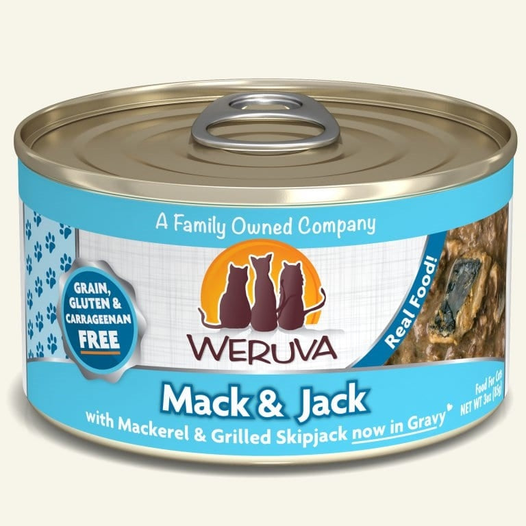 Weruva Mack and Jack with Mackerel and Grilled Skipjack in Gravy 3oz. (Case of 24)