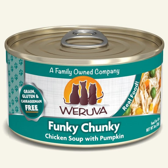 Weruva Cat Funky Chunky Chicken Soup with Pumpkin 3oz (Case of 24) for your Pet Cat with Pet Store X!