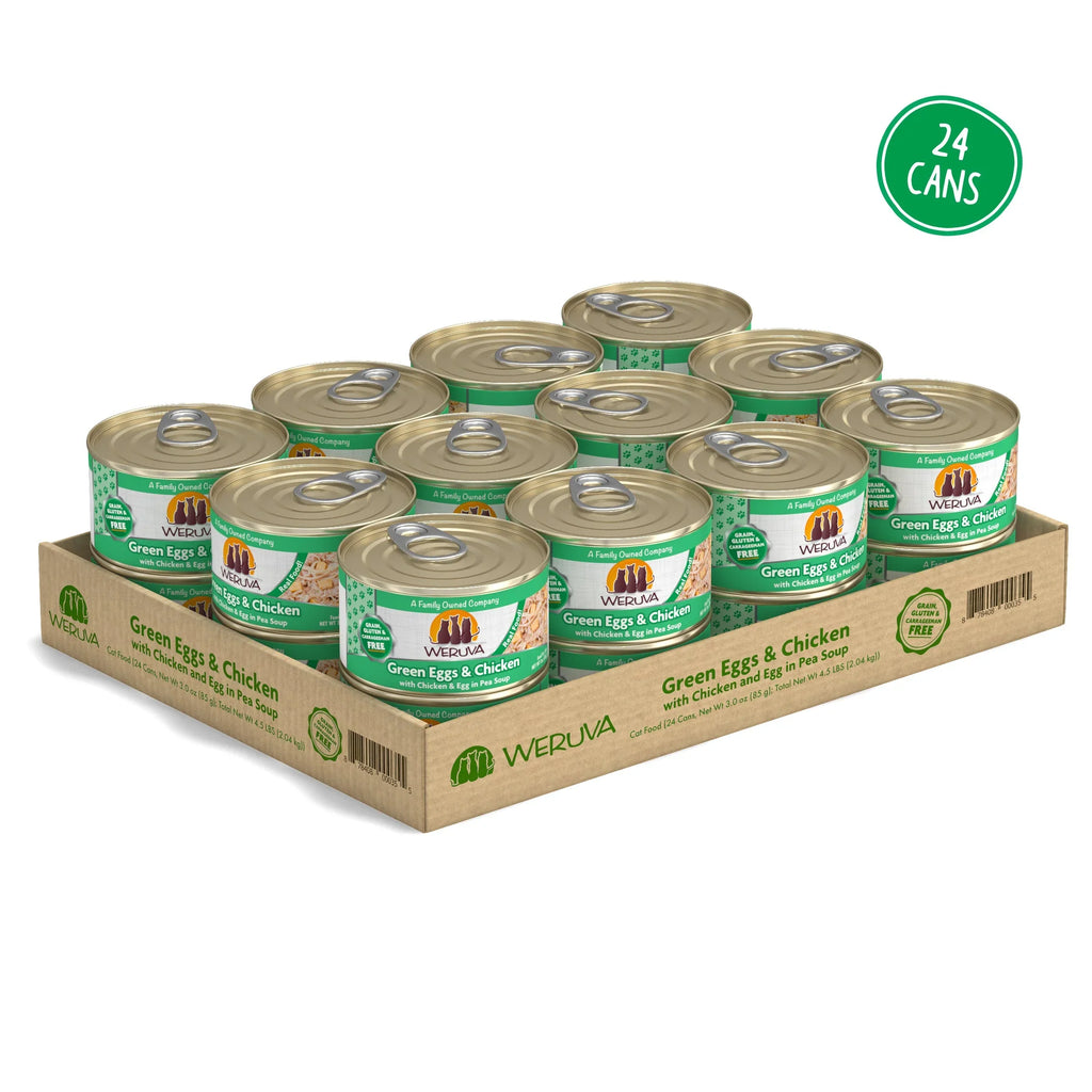 Weruva Cat Green Eggs and Chicken with Chicken and Egg in Pea Soup 3oz. (Case of 24)