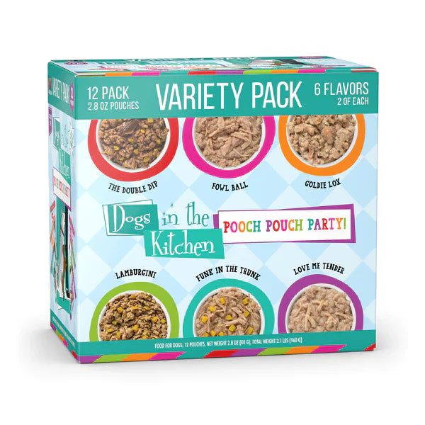 Dogs In The Kitchen Variety Pooch Party 28oz Pouch (Case of 12) for your Pet Dog with Pet Store X!