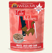 Cats In The Kitchen Mack, Jack & Sam Salmon, Mackerel & Skipjack Tuna in Gravy 3oz. Pouch (Case of 12)