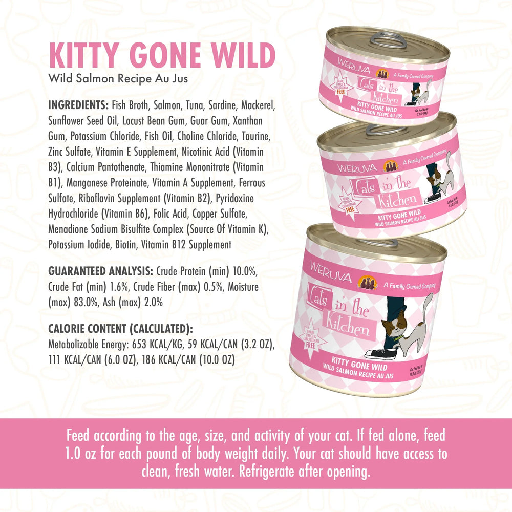 Cats In The Kitchen Kitty Gone Wild - Wild Salmon Recipe 6oz. (Case of 24)