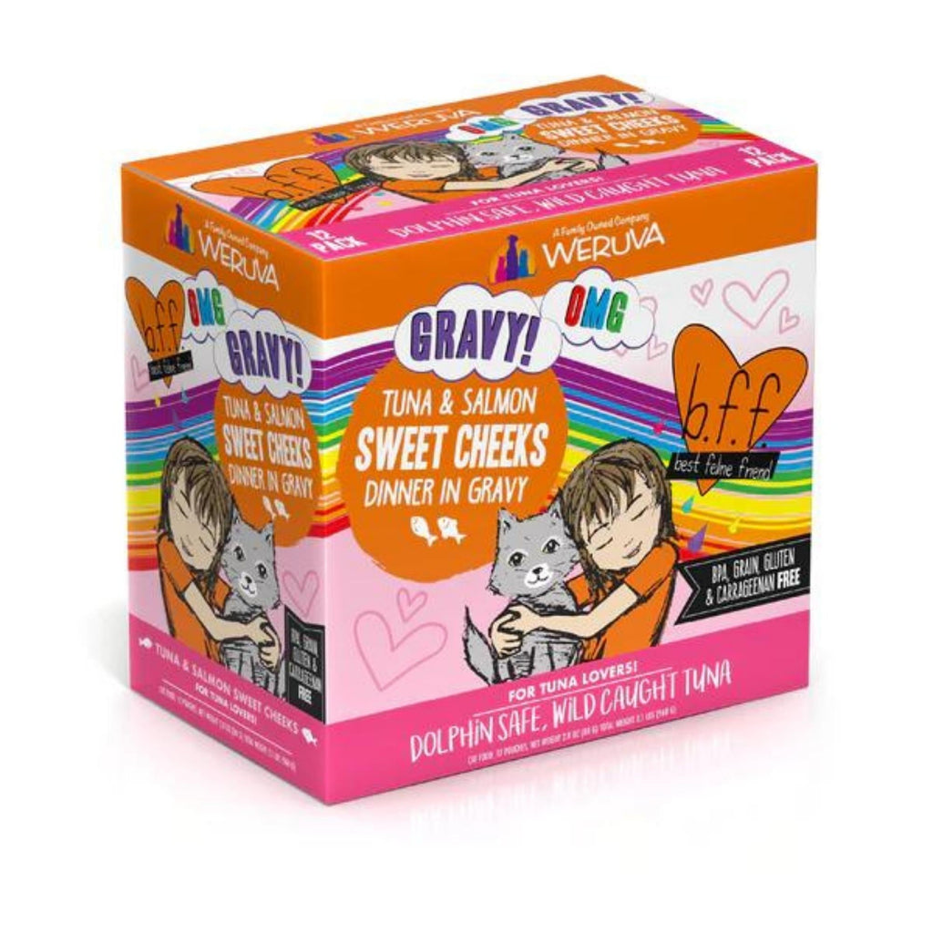 BFF Cat Omg Tuna and Salmon Sweet Cheeks Dinner in Gravy 3oz. (Case of 12)