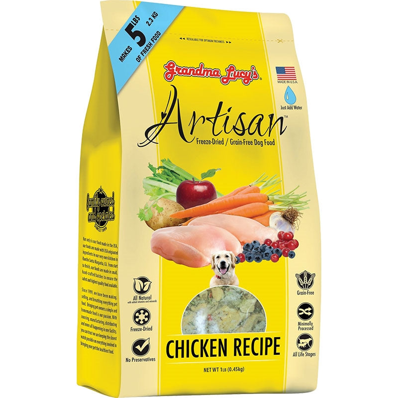 Grandma Lucys Dog Freeze-Dried Artisan Grain Free Chicken 1Lb