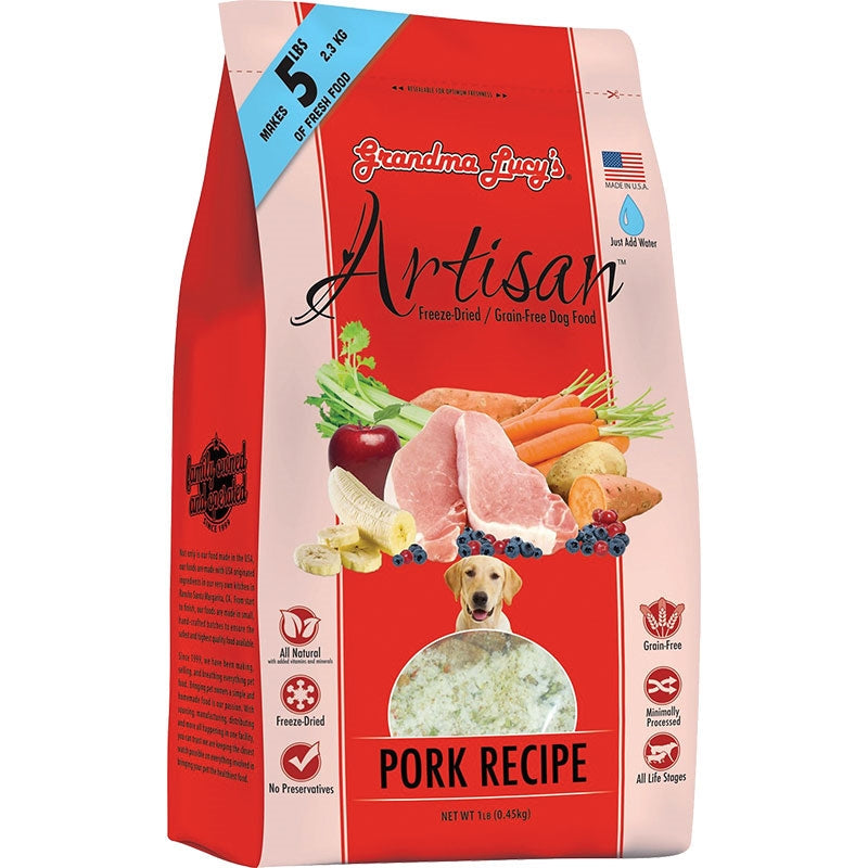 Grandma Lucys Dog Freeze-Dried Artisan Grain Free Pork 1Lb for your Pet Dog with Pet Store X!