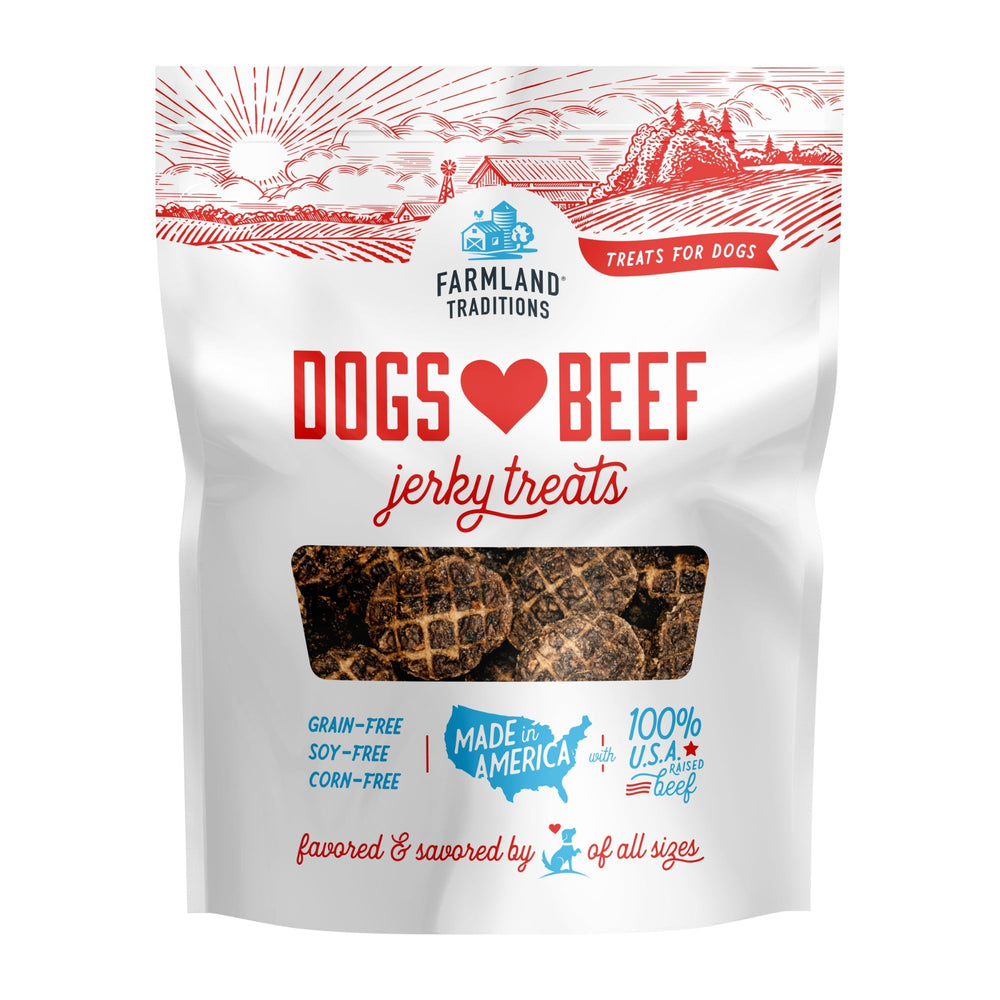 Farmland Traditions Dogs Love Beef Jerky Dog Treats 1ea/40oz for your Pet Dog with Pet Store X!