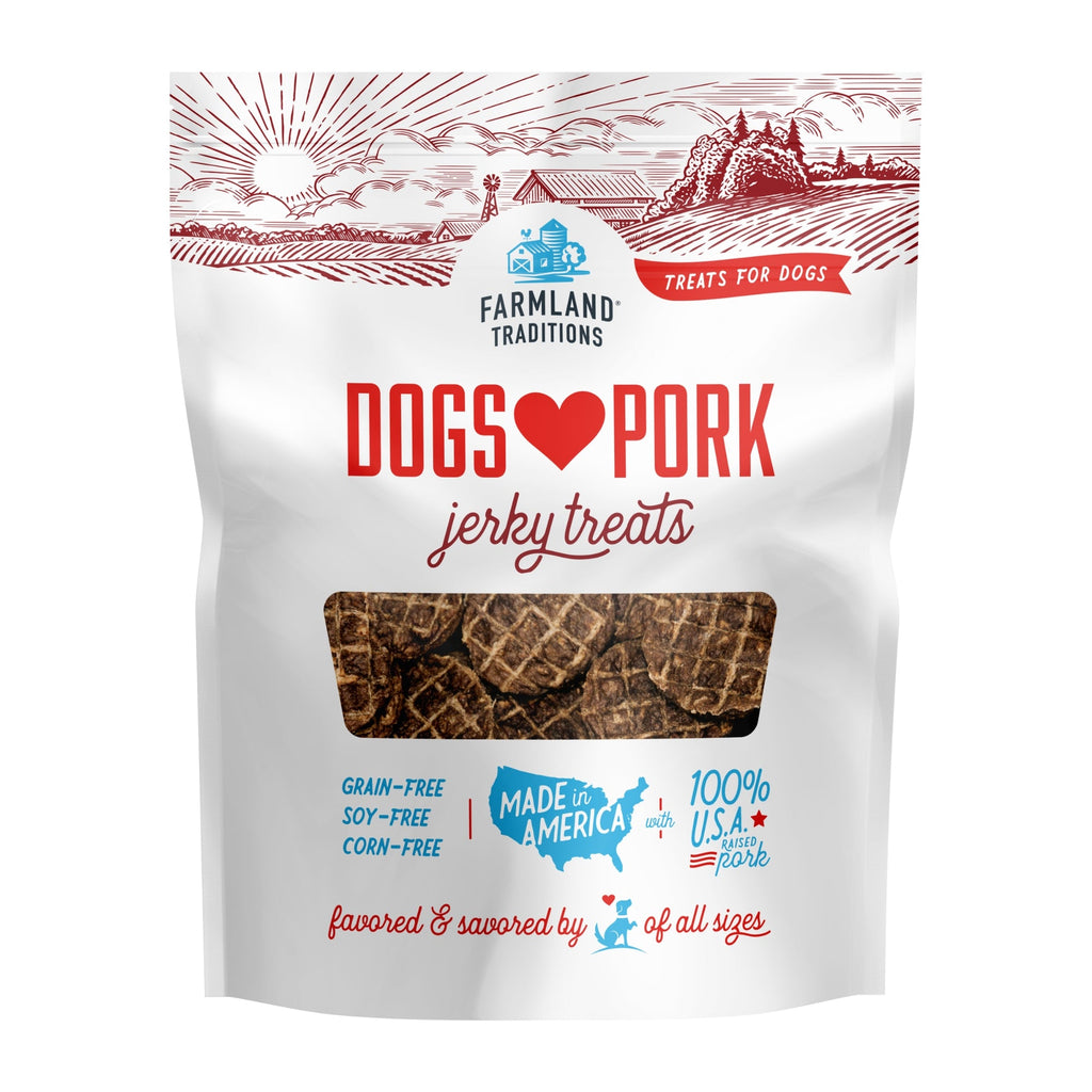 Farmland Traditions Dogs Love Pork Jerky Dog Treats 1ea/40oz for your Pet Dog with Pet Store X!